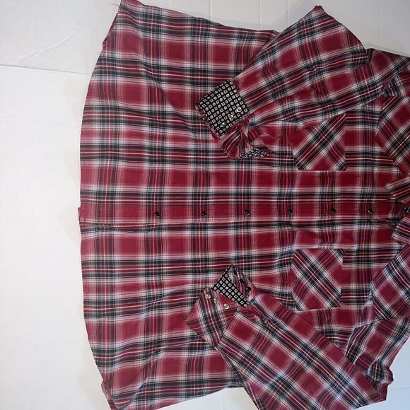 Roper Pearl Snap Women's Long Sleeve Rodeo Red Cowboy Shirt 3X - Picture 8 of 11